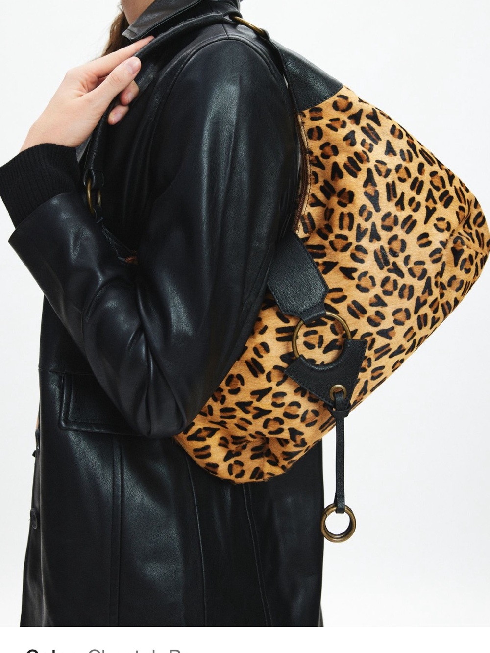 NWT/Urban outfitters genuine cow leather cheetah printed boho handbag